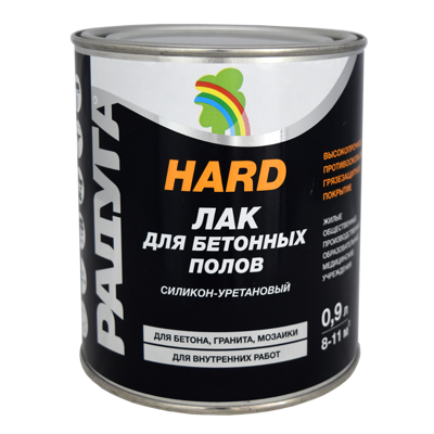 РАДУГА Лак HARD КО-161 для защиты цементных полов (силикон-уретановый, 100%) 0,9 л